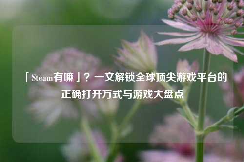 「Steam有嘛」？一文解锁全球顶尖游戏平台的正确打开方式与游戏大盘点