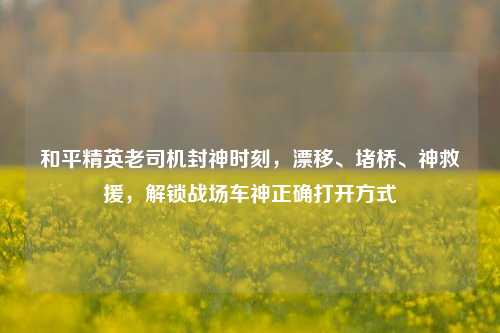 和平精英老司机封神时刻，漂移、堵桥、神救援，解锁战场车神正确打开方式
