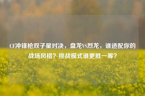 CF冲锋枪双子星对决,盘龙VS烈龙,谁适配你的战场风格?挑战模式谁更胜一筹?