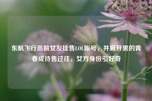 东航飞行员前女友挂售LOL账号,并肩开黑的青春成待售过往,女方身份引好奇