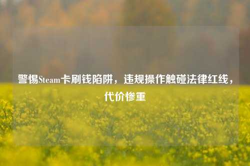 警惕Steam卡刷钱陷阱，违规操作触碰法律红线，代价惨重