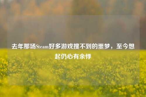 去年那场Steam好多游戏搜不到的噩梦，至今想起仍心有余悸
