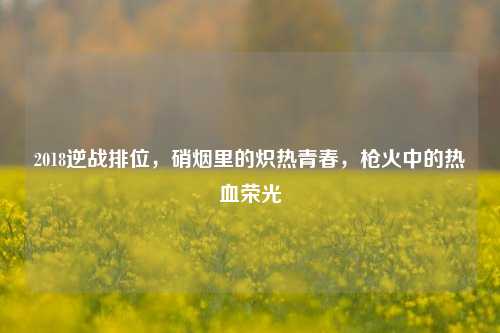 2018逆战排位，硝烟里的炽热青春，枪火中的热血荣光