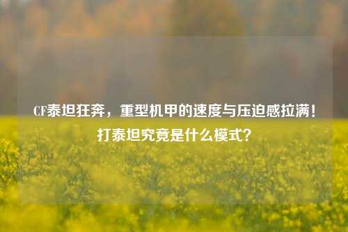 CF泰坦狂奔，重型机甲的速度与压迫感拉满！打泰坦究竟是什么模式？
