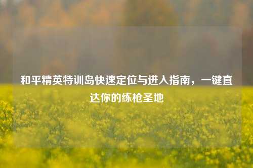 和平精英特训岛快速定位与进入指南，一键直达你的练枪圣地