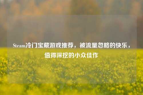 Steam冷门宝藏游戏推荐,被流量忽略的快乐,值得深挖的小众佳作