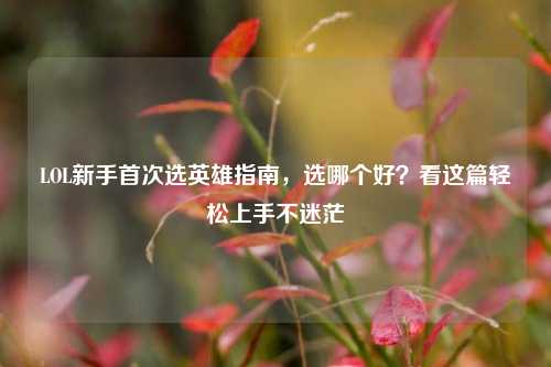 LOL新手首次选英雄指南，选哪个好？看这篇轻松上手不迷茫