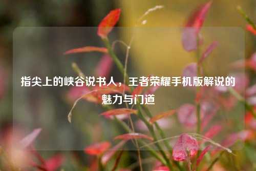 指尖上的峡谷说书人,王者荣耀手机版解说的魅力与门道