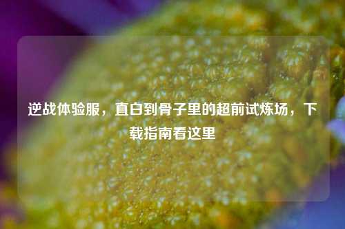 逆战体验服，直白到骨子里的超前试炼场，下载指南看这里