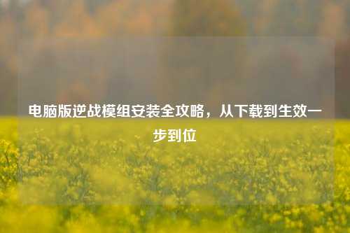 电脑版逆战模组安装全攻略，从下载到生效一步到位