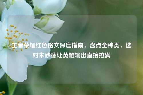 王者荣耀红色铭文深度指南，盘点全种类，选对朱砂痣让英雄输出直接拉满
